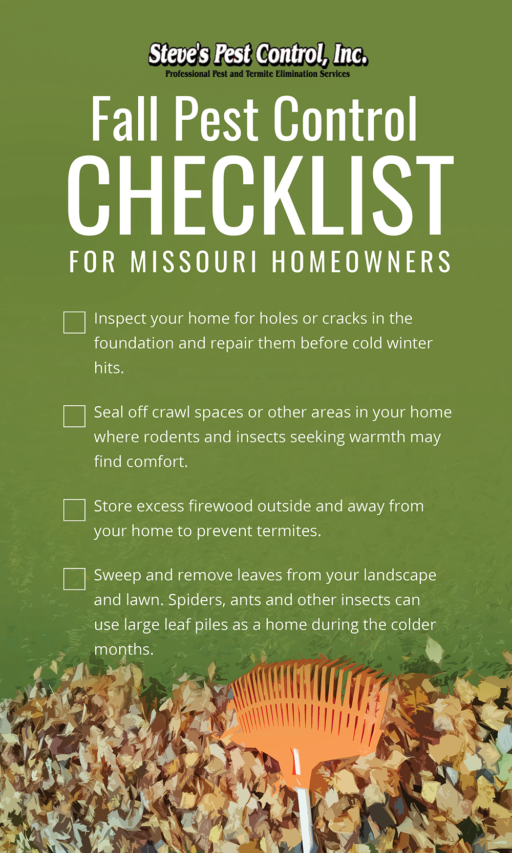 A Homeowners’ Guide to Missouri Fall Pests Steve's Pest Control